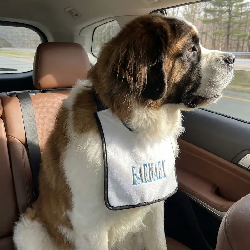 Two Colour Embroidered Dog Bib: curly name