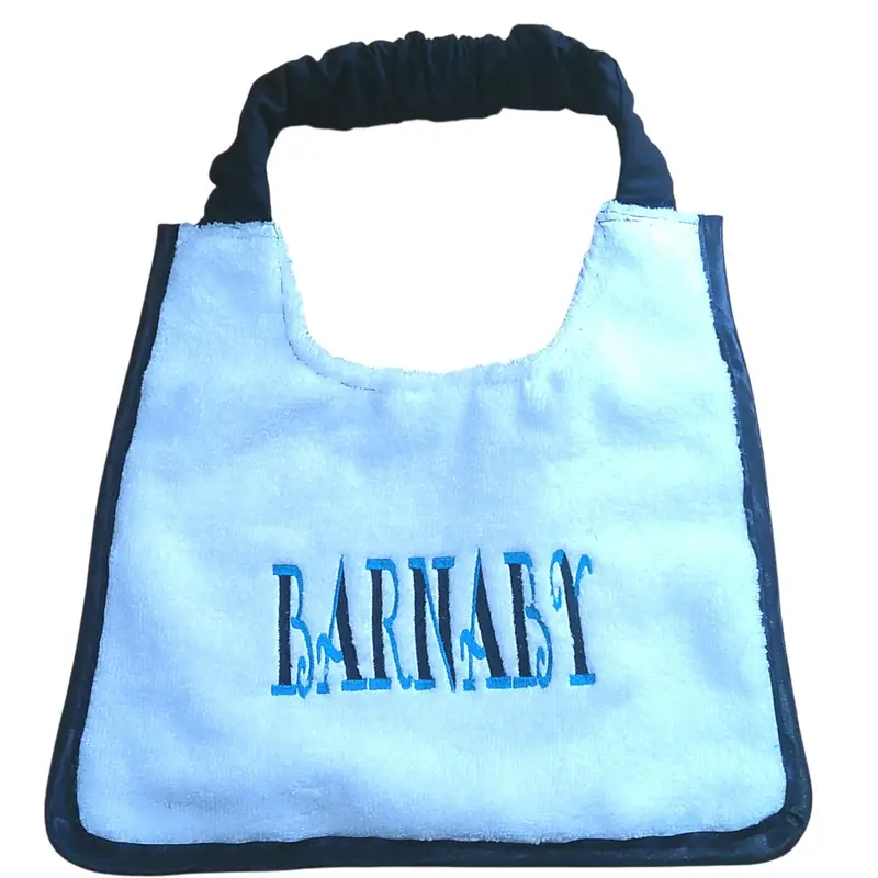 Two Colour Embroidered Dog Bib: curly name