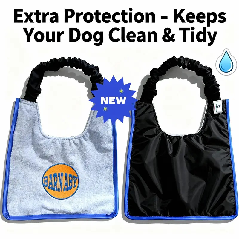 Custom Name Dog Feeding Bib: round name