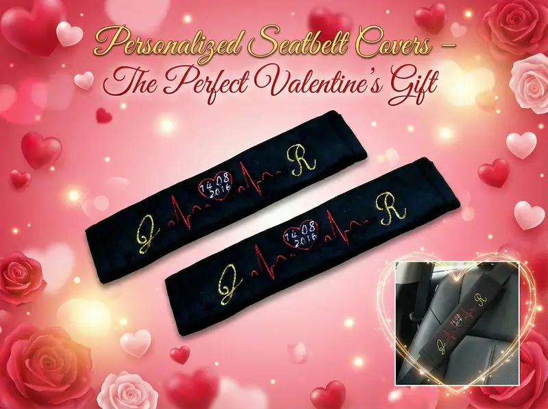 Personalised Heartbeat Seatbelt Covers, photo 2