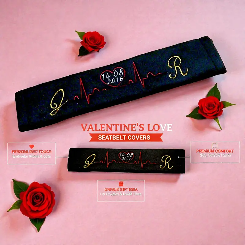 Personalised Heartbeat Seatbelt Covers, photo 5