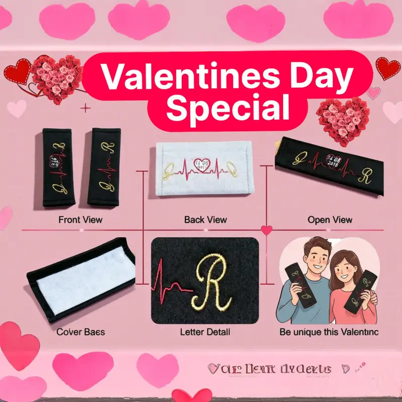 Personalised Heartbeat Seatbelt Covers, photo 7