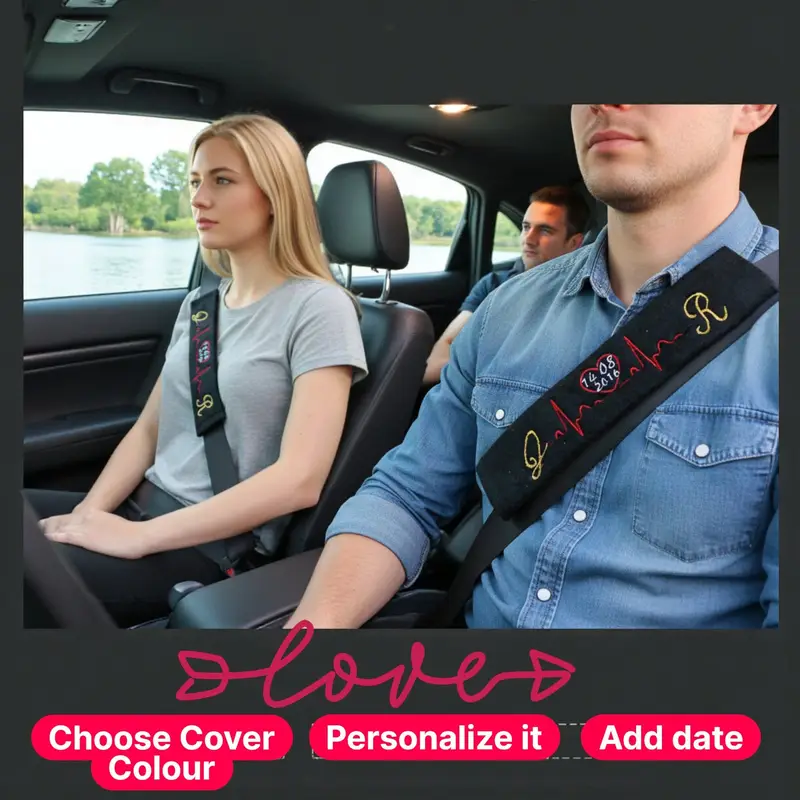 Personalised Heartbeat Seatbelt Covers, photo 8