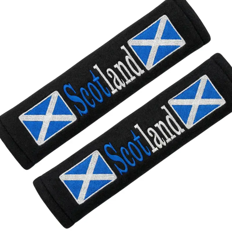 Scotland Embroidered Strap Covers (Pair): scottish seatbelt