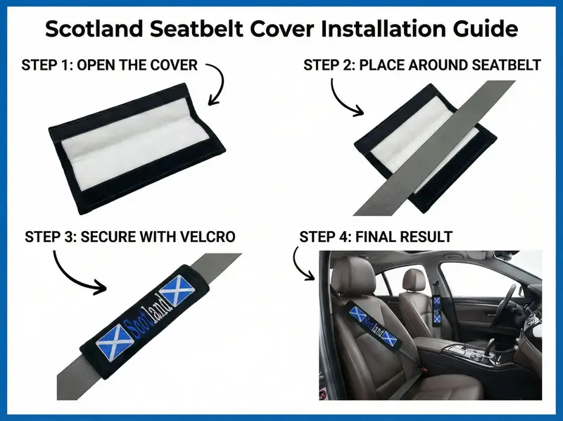 Scotland Embroidered Strap Covers (Pair): scottish seatbelt5