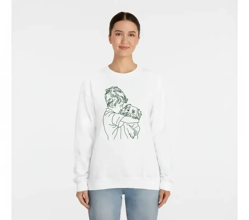 Personalised Boy Hugging Dog Sweatshirt, photo 10