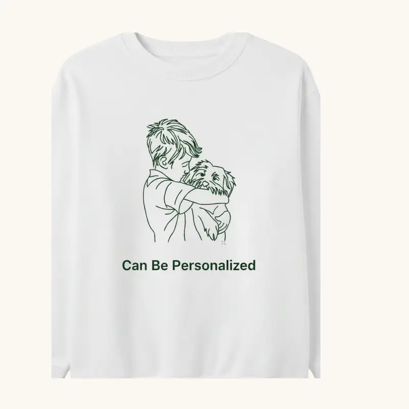 Personalised Boy Hugging Dog Sweatshirt, photo 9