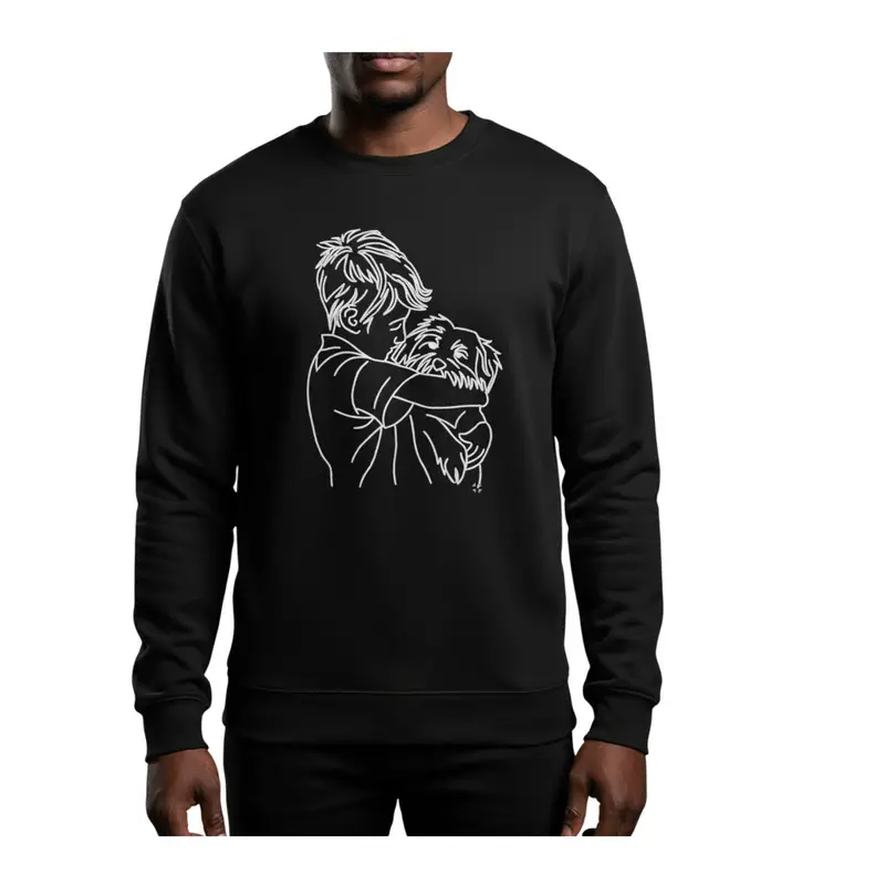 Personalised Boy Hugging Dog Sweatshirt, photo 2