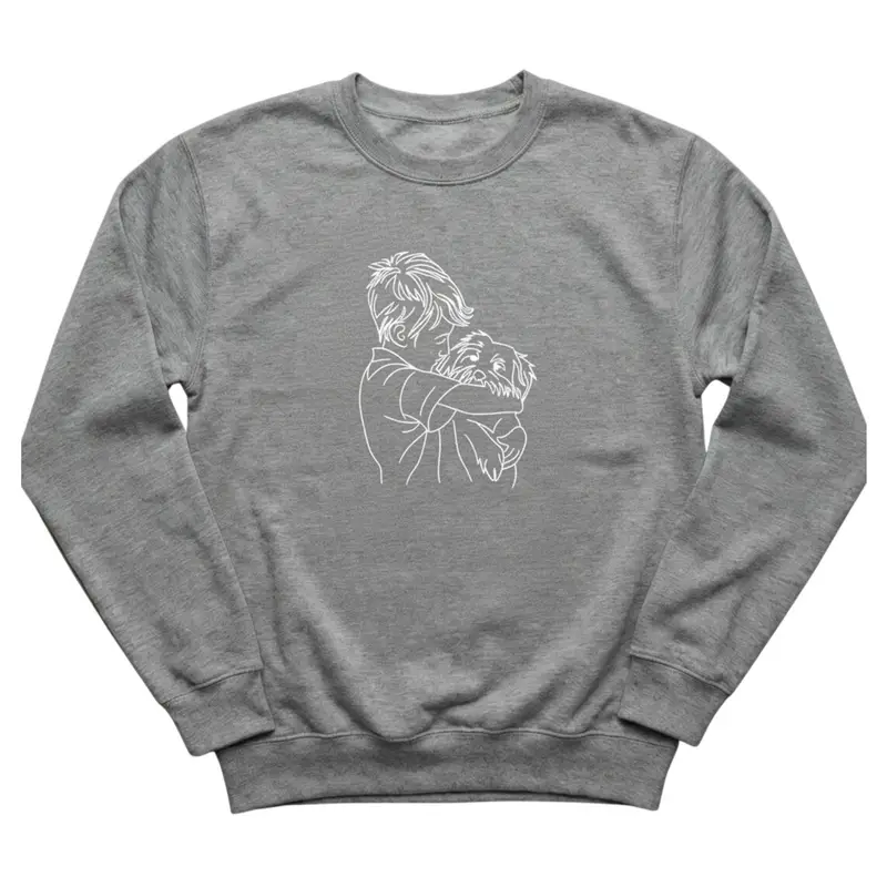 Personalised Boy Hugging Dog Sweatshirt, photo 3