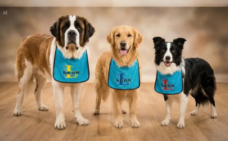 Personalised Dog Bib with Decorative Initial & Name: floral