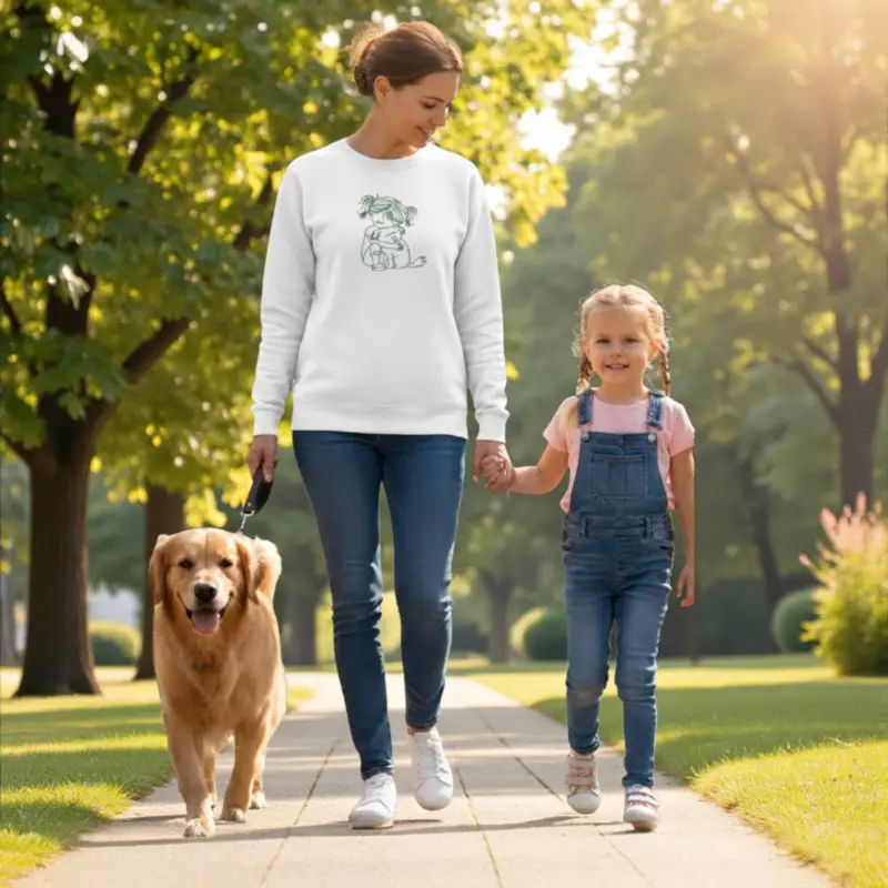 Personalised Girl Hugging Dog Sweatshirt, photo 3
