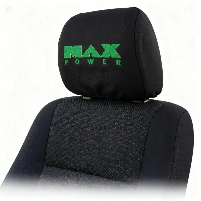 Max Power Embroidered headrest covers: headrest cover edit1