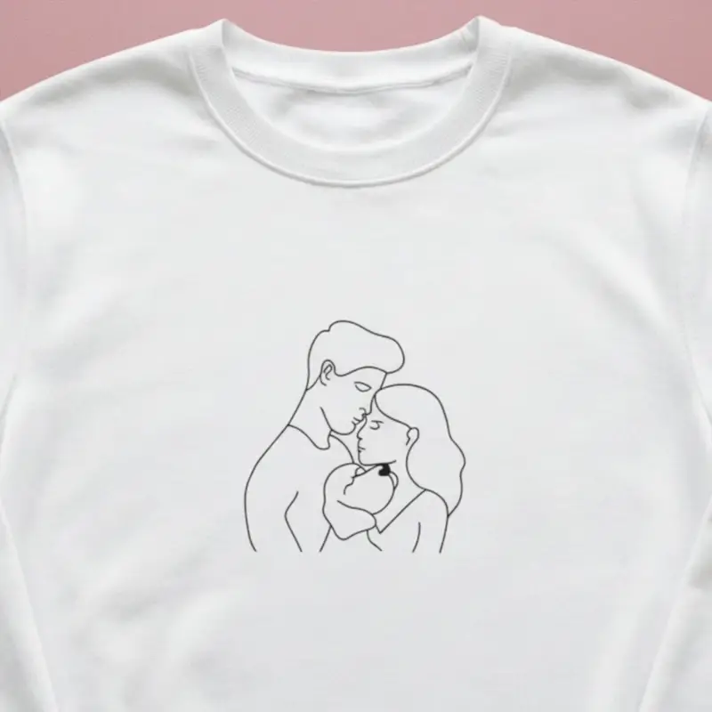 Couple Hugging Dog Sweatshirt: man and woman