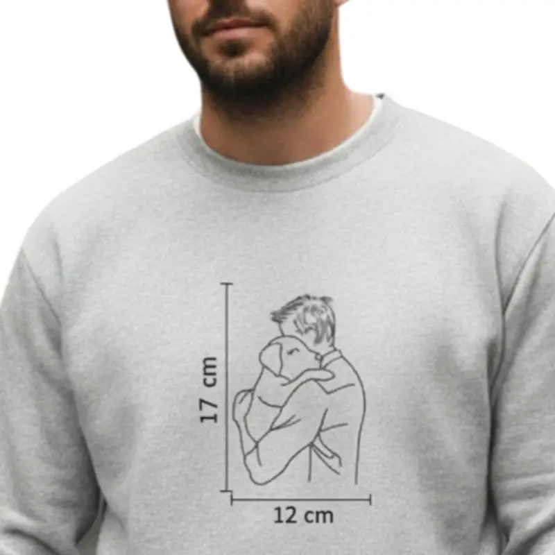 Personalised Dog Lover Sweatshirt: man hugging