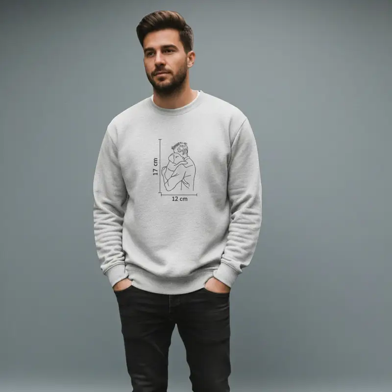 Personalised Dog Lover Sweatshirt: man hugging