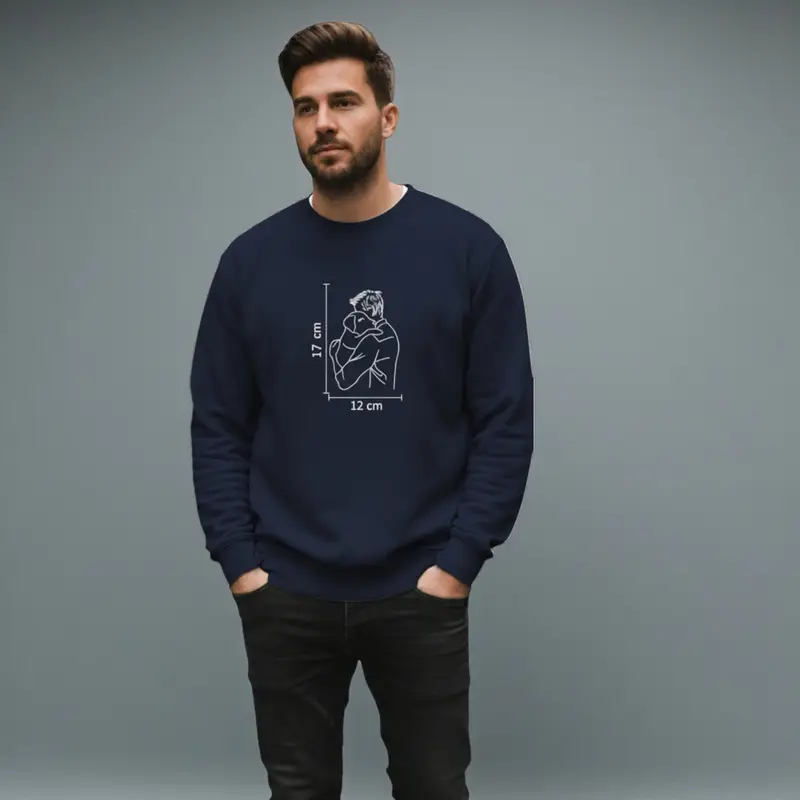 Personalised Dog Lover Sweatshirt: man hugging