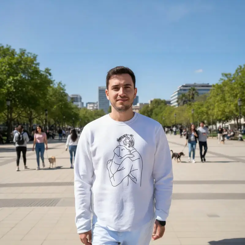 Personalised Dog Lover Sweatshirt: man hugging