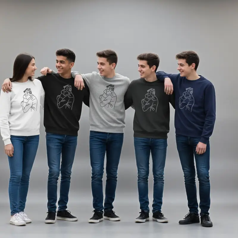 Personalised Dog Lover Sweatshirt: man hugging asst