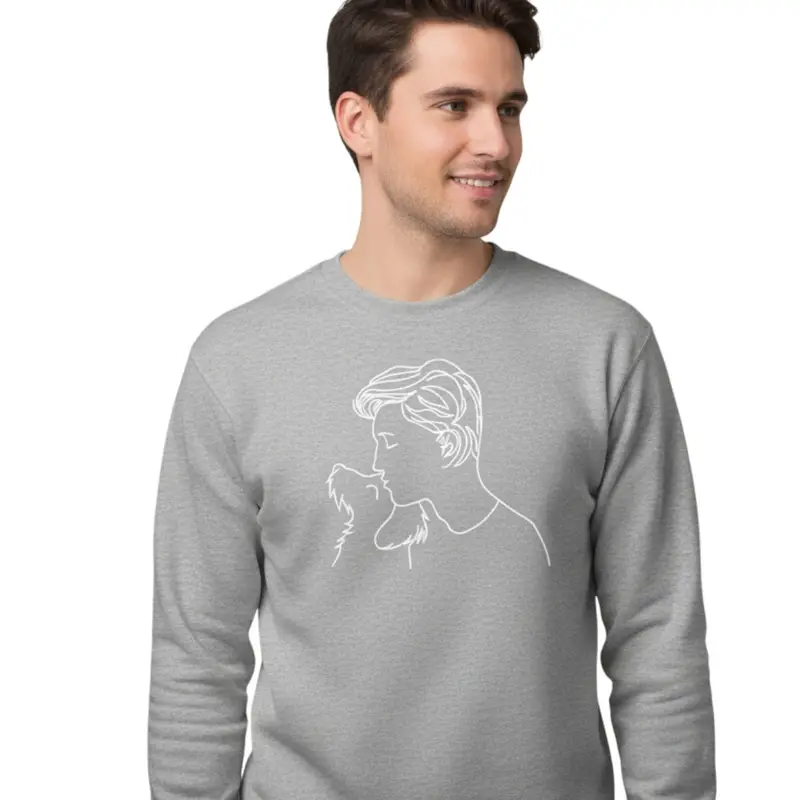 Custom Dog Sweatshirt: man kissing