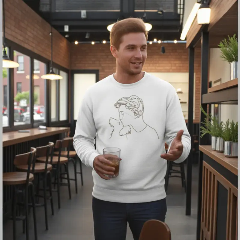 Custom Dog Sweatshirt: man kissing