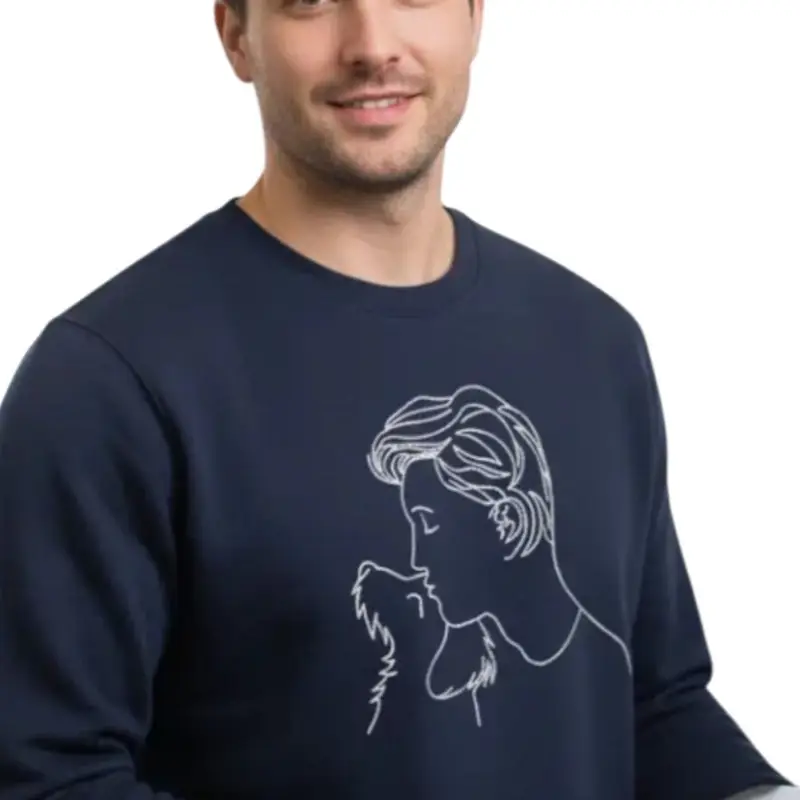 Custom Dog Sweatshirt: man kissing