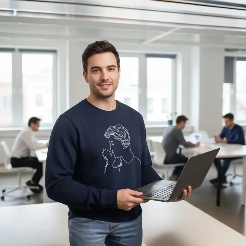 Custom Dog Sweatshirt: man kissing