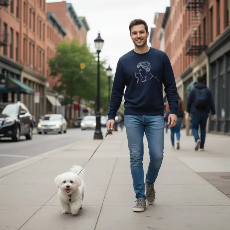 Custom Dog Sweatshirt: man kissing