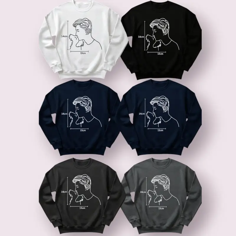 Custom Dog Sweatshirt: man kissing