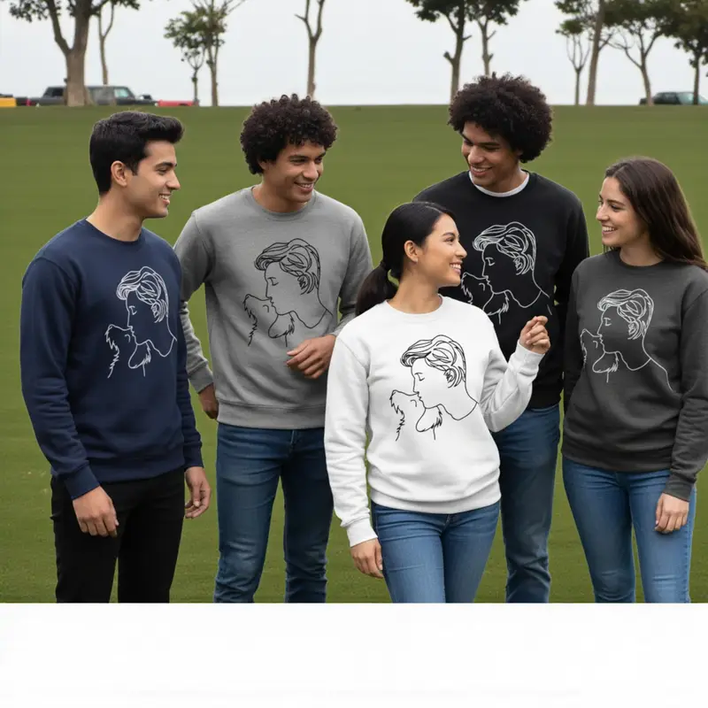 Custom Dog Sweatshirt: man kissing asst