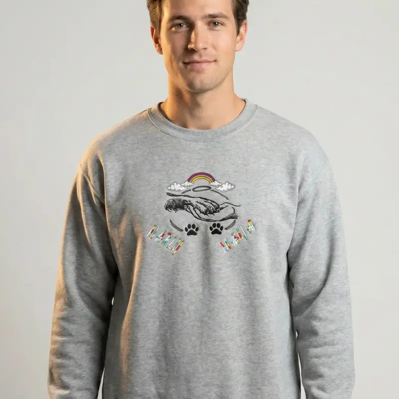 Personalised Dog Memorial Sweatshirt: rainbow