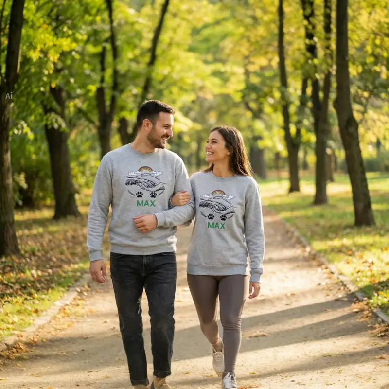 Personalised Dog Memorial Sweatshirt: rainbow