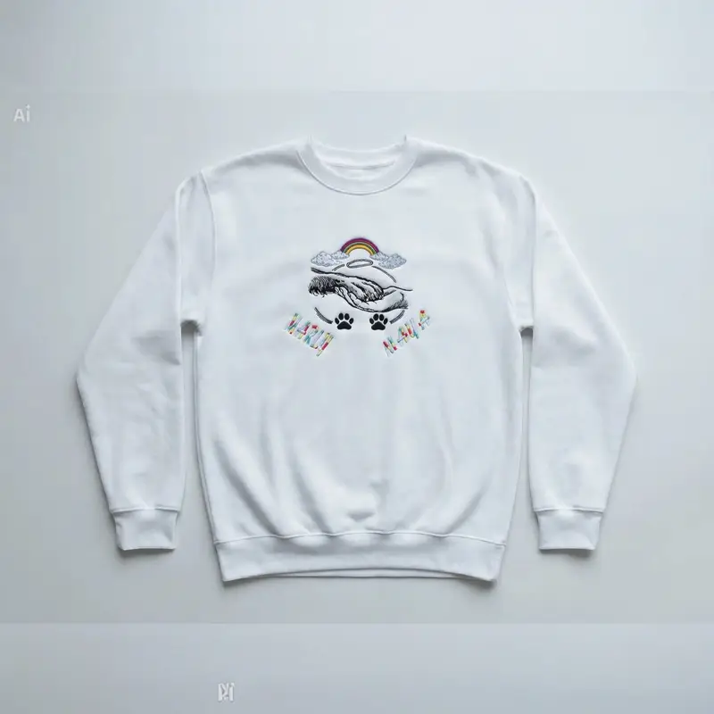 Personalised Dog Memorial Sweatshirt: rainbow