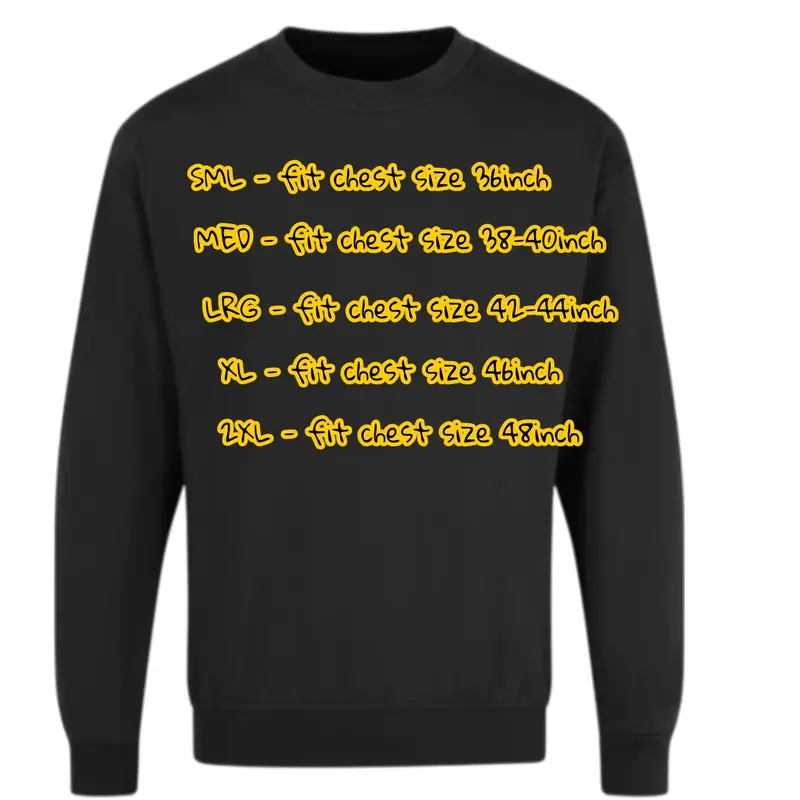sweatshirt sizes chart
