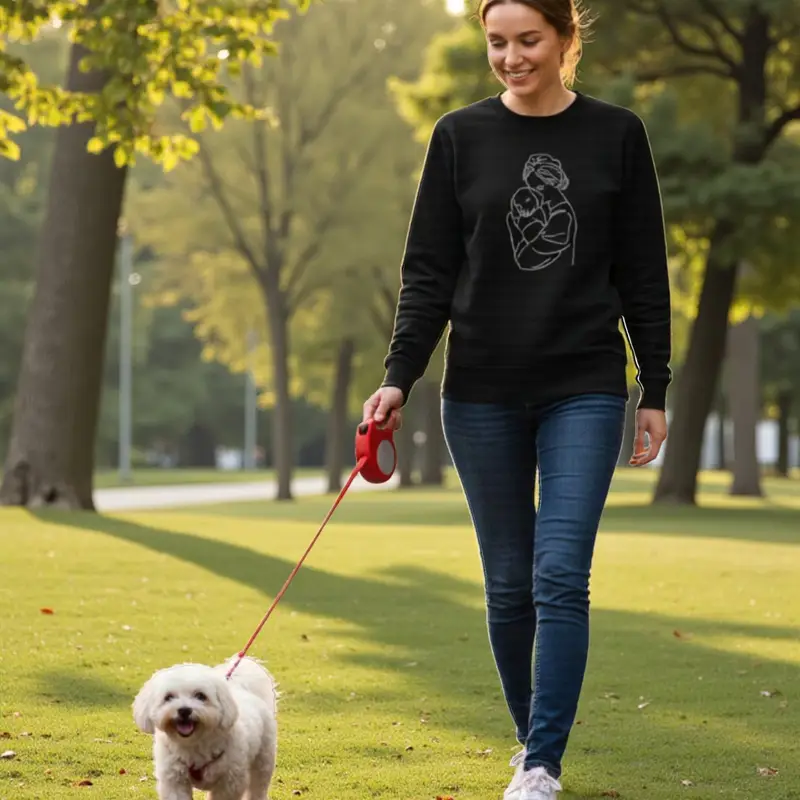 Personalised Dog Mum Sweatshirt: woman hug