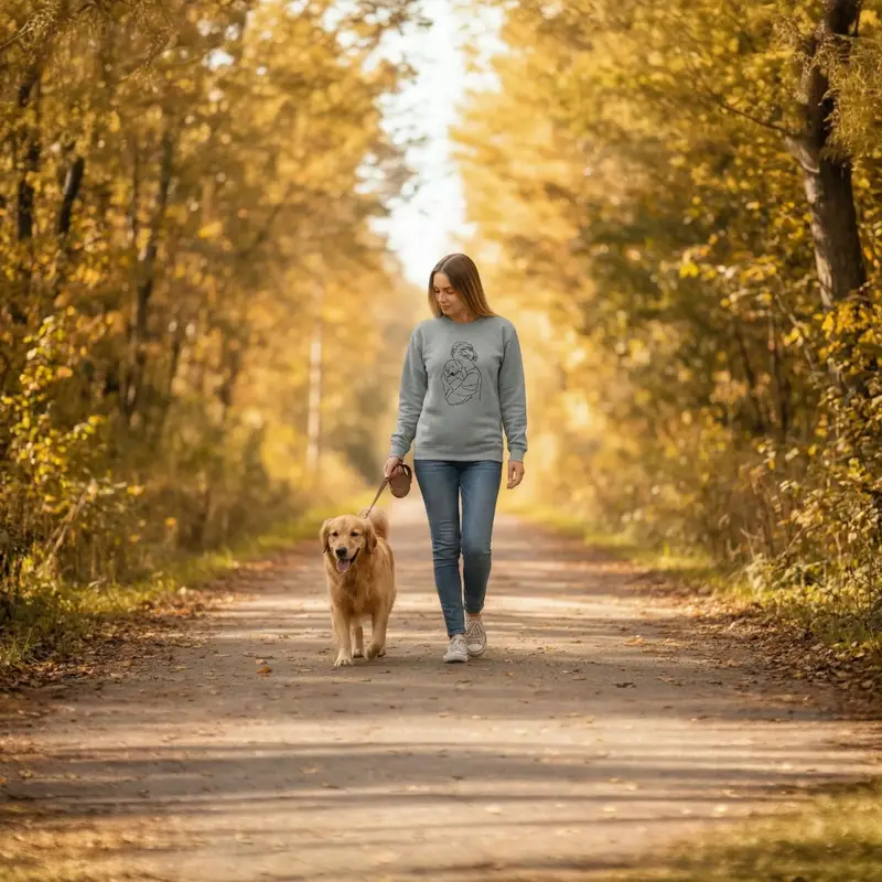 Personalised Dog Mum Sweatshirt: woman hug