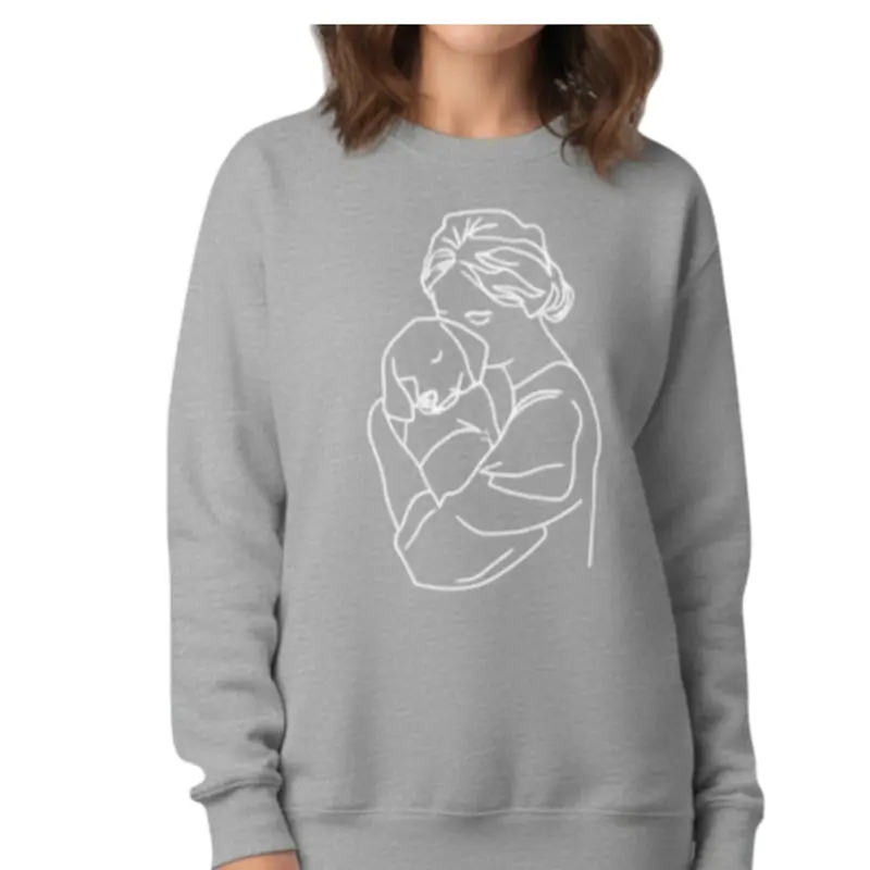 Personalised Dog Mum Sweatshirt: woman hug