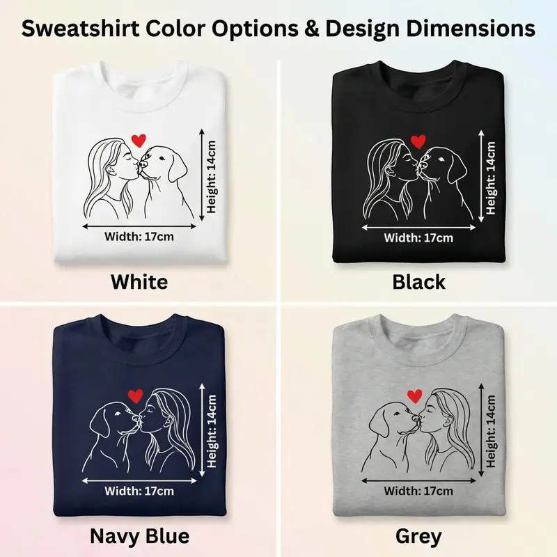 Embroidered Dog Lover Jumper: woman kissing