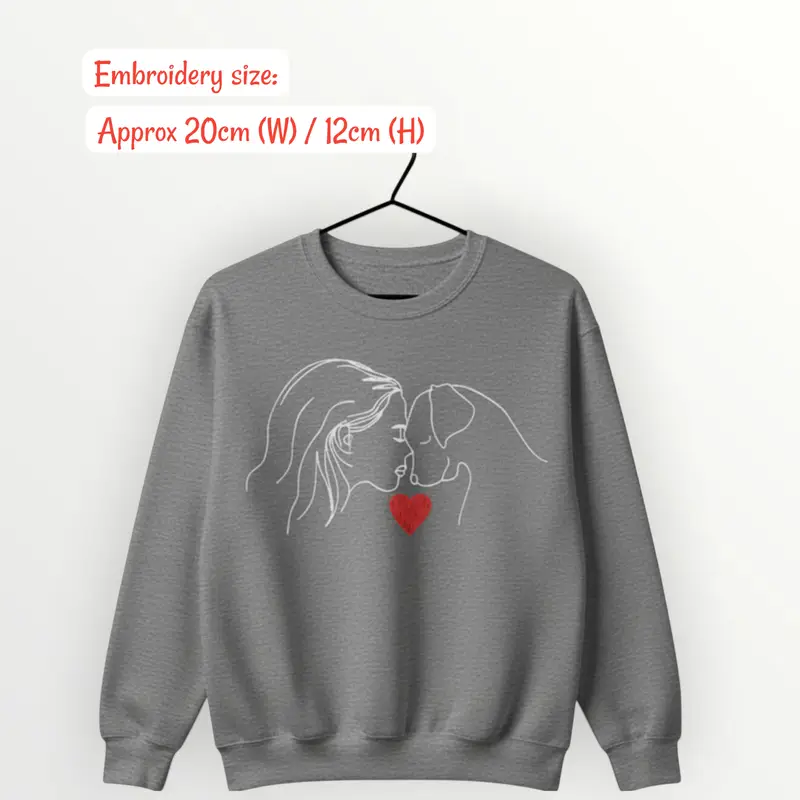 Custom Dog Lover Sweatshirt: woman with dog facing