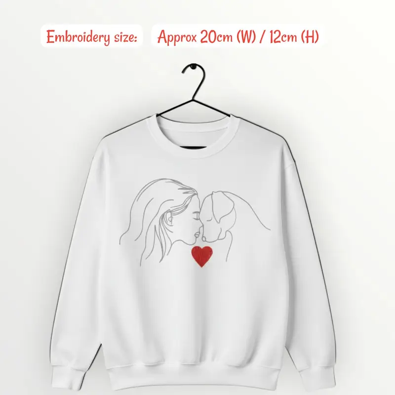 Custom Dog Lover Sweatshirt: woman with dog facing