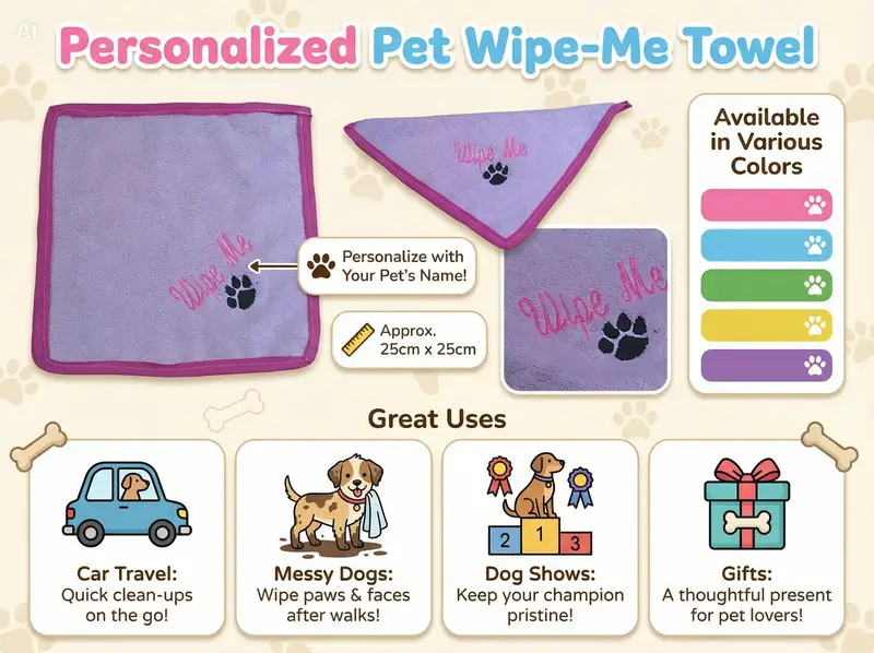 Personalised Dog Towel with Name: amazon pet towel ad1