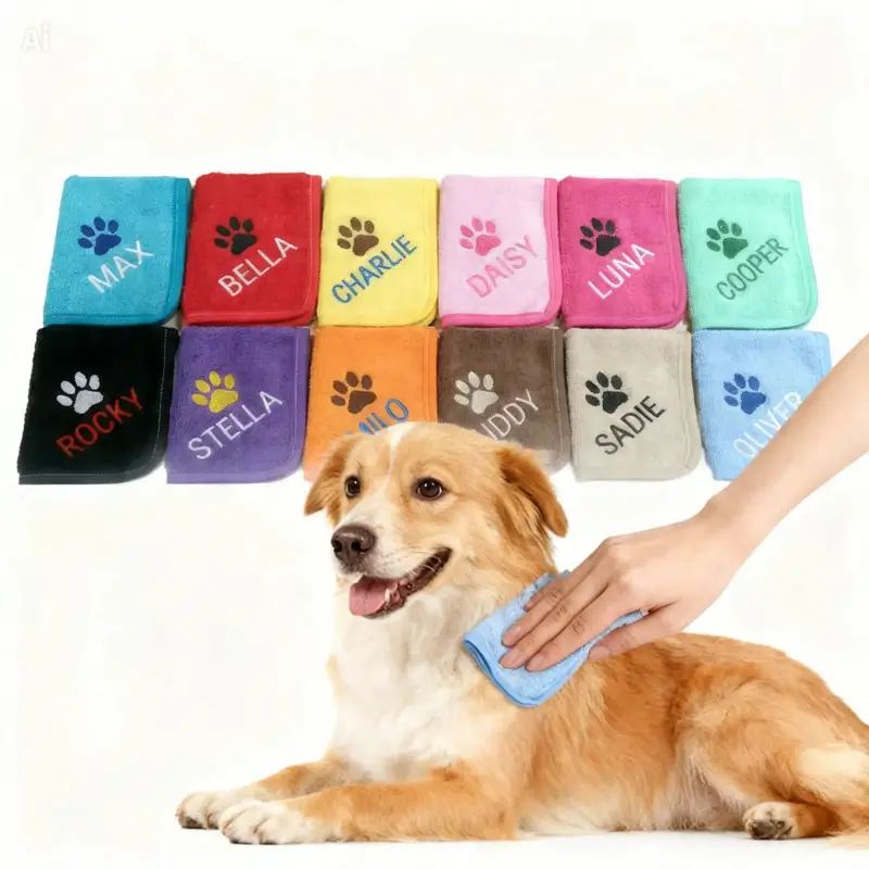 Personalised Dog Towel with Name: amazon prime image2
