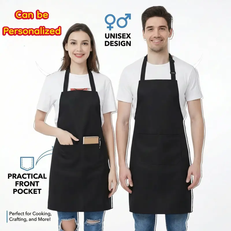Personalised Black Apron with Custom Name or Message, photo 5