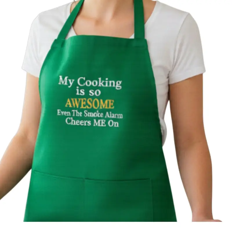Funny Cooking Apron “My Cooking is So Awesome”: smoke alarm