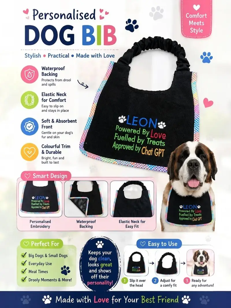 Personalised Dog Bib: chat gpt