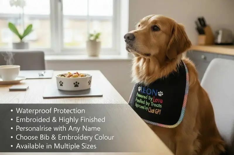 Personalised Dog Bib: chat gpt