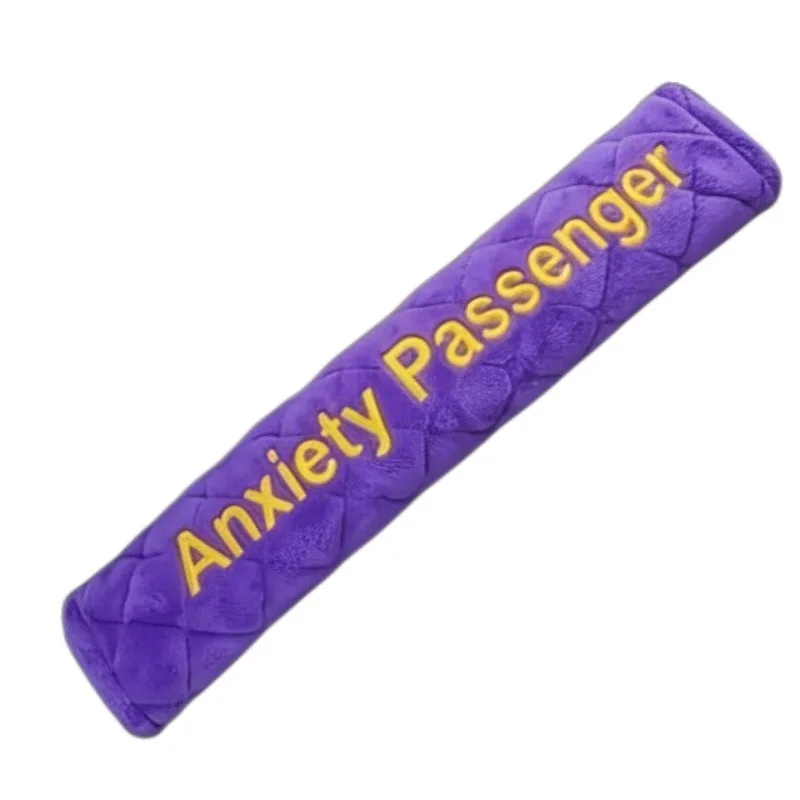 Seat belt cover embroidered with Anxiety Passenger