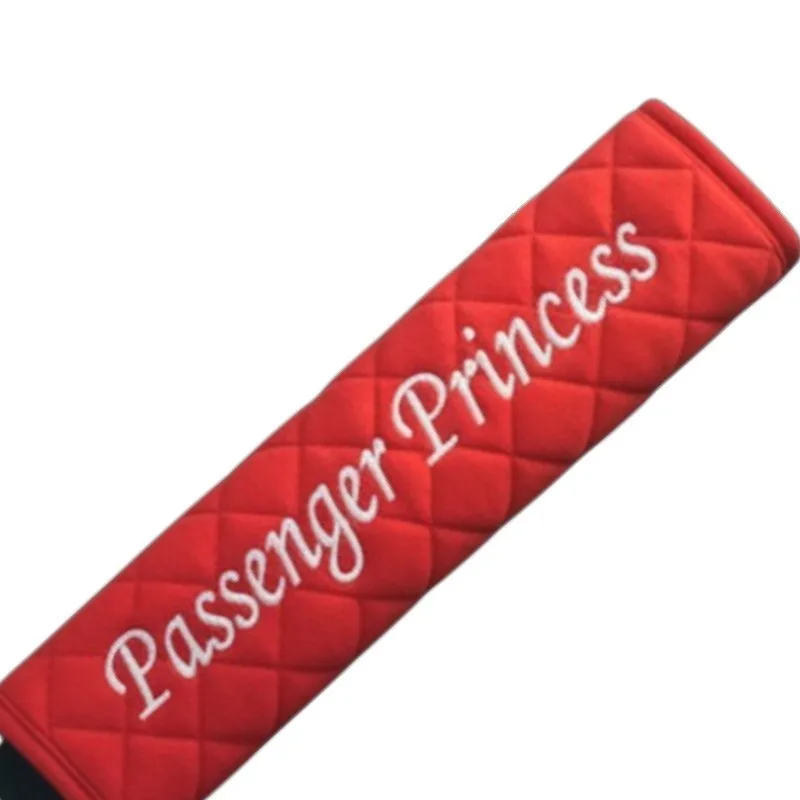 Seat belt cover embroidered with Passenger Princess