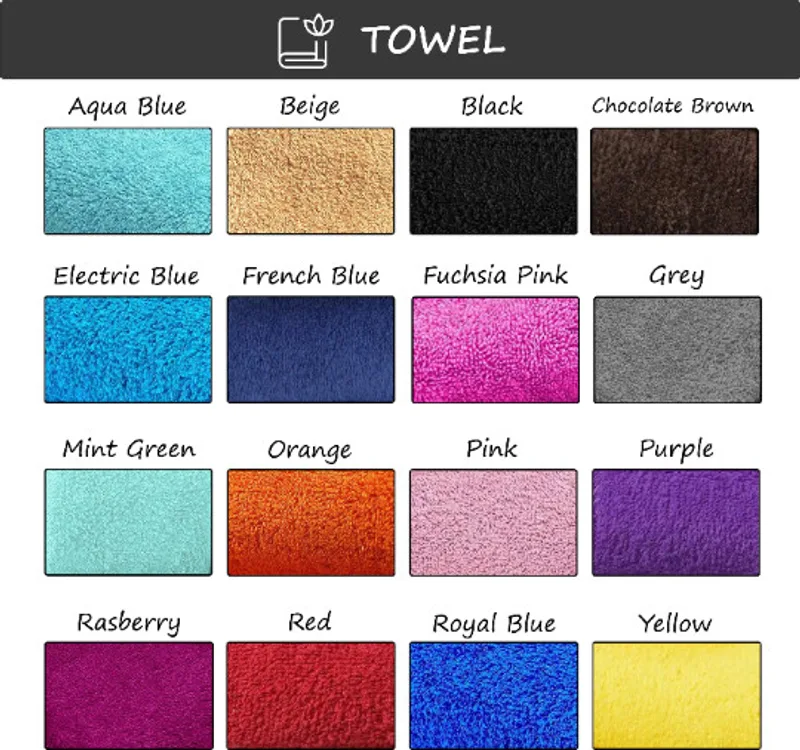 Towelling bib colours to choose from